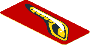 Sticker  0.8 x  1.9 with Headlamp on Red Background Left