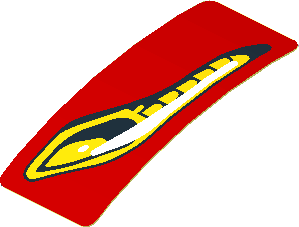 Sticker  0.8 x  1.9 with Headlamp on Red Background Left (Formed)