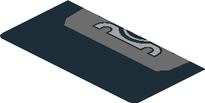 ~Sticker  1.8 x  4.0 with Grey Engine on Black Background - Fourth Face