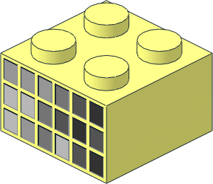 Brick  2 x  2 with Grey Squares on  2 Sides Pattern