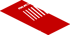 ~Sticker  0.8 x  1.9 with White Logos on Red Background Right - Third Face