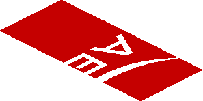 ~Sticker  0.8 x  1.9 with White Logos on Red Background Right - Fourth Face