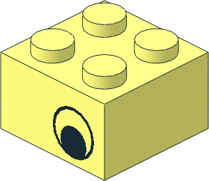 Brick  2 x  2 with Black Eye on Both Sides Pattern