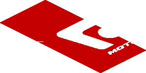 ~Sticker  0.8 x  1.9 with White Logos on Red Background Left - Third Face