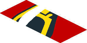 ~Sticker  0.8 x  1.9 with Headlamp on Red Background Right - Fourth Face