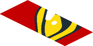 ~Sticker  0.8 x  1.9 with Headlamp on Red Background Right - Fifth Face