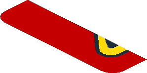 ~Sticker  0.8 x  1.9 with Headlamp on Red Background Right - Sixth Face