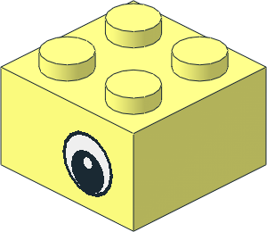 Brick  2 x  2 with Eye with Highlight Pattern on Both Sides
