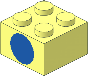 Brick  2 x  2 with Blue Dot Pattern