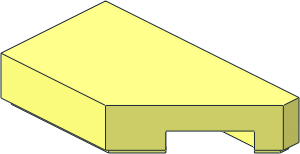 Tile  1 x  2 Cut Right 45 Degree
