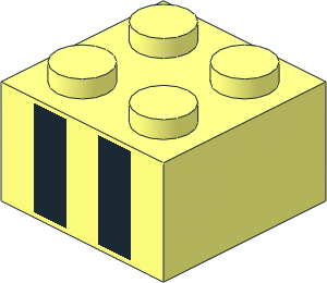 Brick  2 x  2 with Two Black Rectangles Pattern
