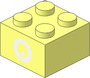 Brick  2 x  2 with Centred White Eye Pattern