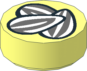 Tile  1 x  1 Round with Sunflower Seeds Pattern