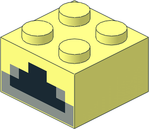 Brick  2 x  2 with Minecraft Oven Pattern