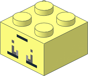 Brick  2 x  2 with Minecraft Micro Mob Ghast Pattern