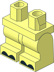 Minifig Hips and Legs Medium with Black Hoves Pattern