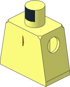 Minifig Torso with Dark Orange and Yellow Feathers Pattern