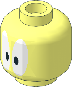Minifig Head with White Oval Eyes Pattern