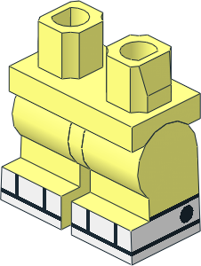 Minifig Hips and Legs Medium with White Boots with Black Lines Pattern