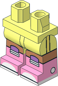 Minifig Hips and Legs with Stripes, Kneepad and Bright Pink Boots Pattern