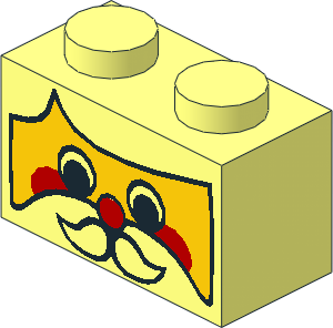 Brick  1 x  2 with Santa Claus Face Pattern