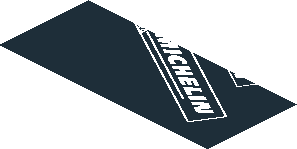 ~Sticker  1.9 x  0.8 with White Logos in White, Grey and Red Stripes on Black Background Right - Fifth Face