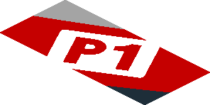 ~Sticker  1.9 x  0.8 with White Logos in White, Grey and Red Stripes on Black Background Left - Third Face