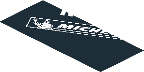 ~Sticker  1.9 x  0.8 with White Logos in White, Grey and Red Stripes on Black Background Left - Fifth Face