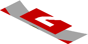 ~Sticker  3.0 x  1.8 with Porsche Logo in Black, Red and Grey Stripes and White "2" in Red Square on White Background -  Fourth Face