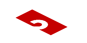 ~Sticker  3.0 x  1.8 with Porsche Logo in Black, Red and Grey Stripes and White "2" in Red Square on White Background -  Third Face