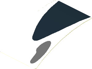 Sticker  1.8 x  3.0 with Black Triangle and Grey Air Vent on White Background Right (Formed)