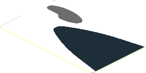 Sticker  1.8 x  3.0 with Black Triangle and Grey Air Vent on White Background Left