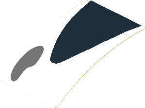 Sticker  1.8 x  3.0 with Black Triangle and Grey Air Vent on White Background Left (Formed)