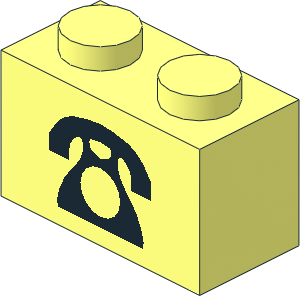 Brick  1 x  2 with Telephone Pattern