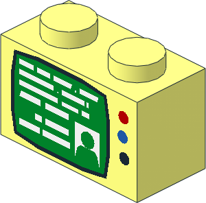 Brick  1 x  2 with TV Screen and 3 Buttons Pattern