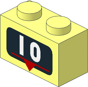 Brick  1 x  2 with "10" Marker Pattern