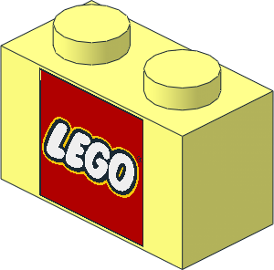 Brick  1 x  2 with LEGO Logo with Closed "O" Square Pattern