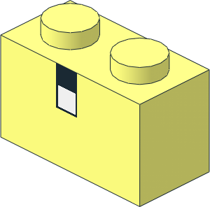 Brick  1 x  2 with White Square and Black Square Pattern