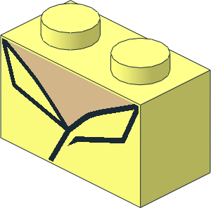 Brick  1 x  2 with Collar and Tan Skin Pattern