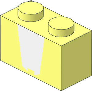 Brick  1 x  2 with White Trapezoidal Shape Pattern
