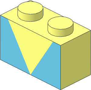 Brick  1 x  2 with Medium Azure Trapezoids Pattern