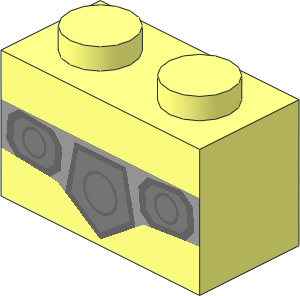 Brick  1 x  2 with Belt and Buckles Pattern