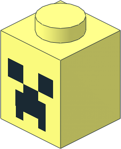 Brick  1 x  1 with Minecraft Micro Mob Creeper Face Pattern