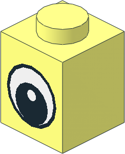 Brick  1 x  1 with Eye with Pupil Highlight Pattern