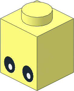 Brick  1 x  1 with Black Eyes and White Pupils Pattern