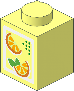 Brick  1 x  1 with Orange Slices Pattern