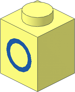 Brick  1 x  1 with Blue "0" Pattern