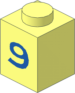Brick  1 x  1 with Blue "9" Pattern