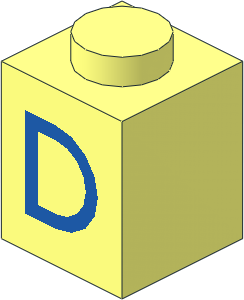 Brick  1 x  1 with Blue "D" Pattern