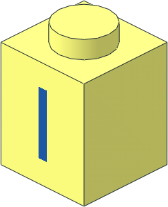 Brick  1 x  1 with Blue "I" Pattern